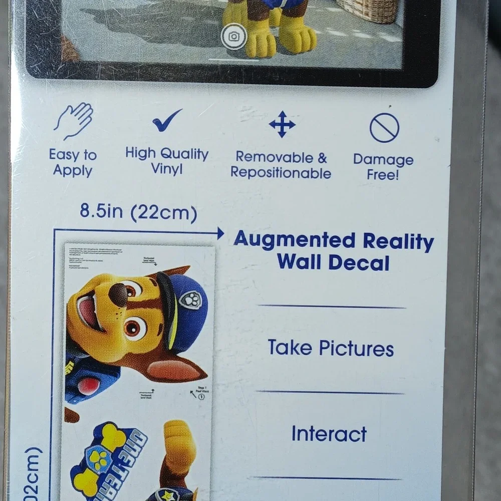 New Nickelodeon PAW PATROL Chase Wall Decal w/Augmented Reality 12x14